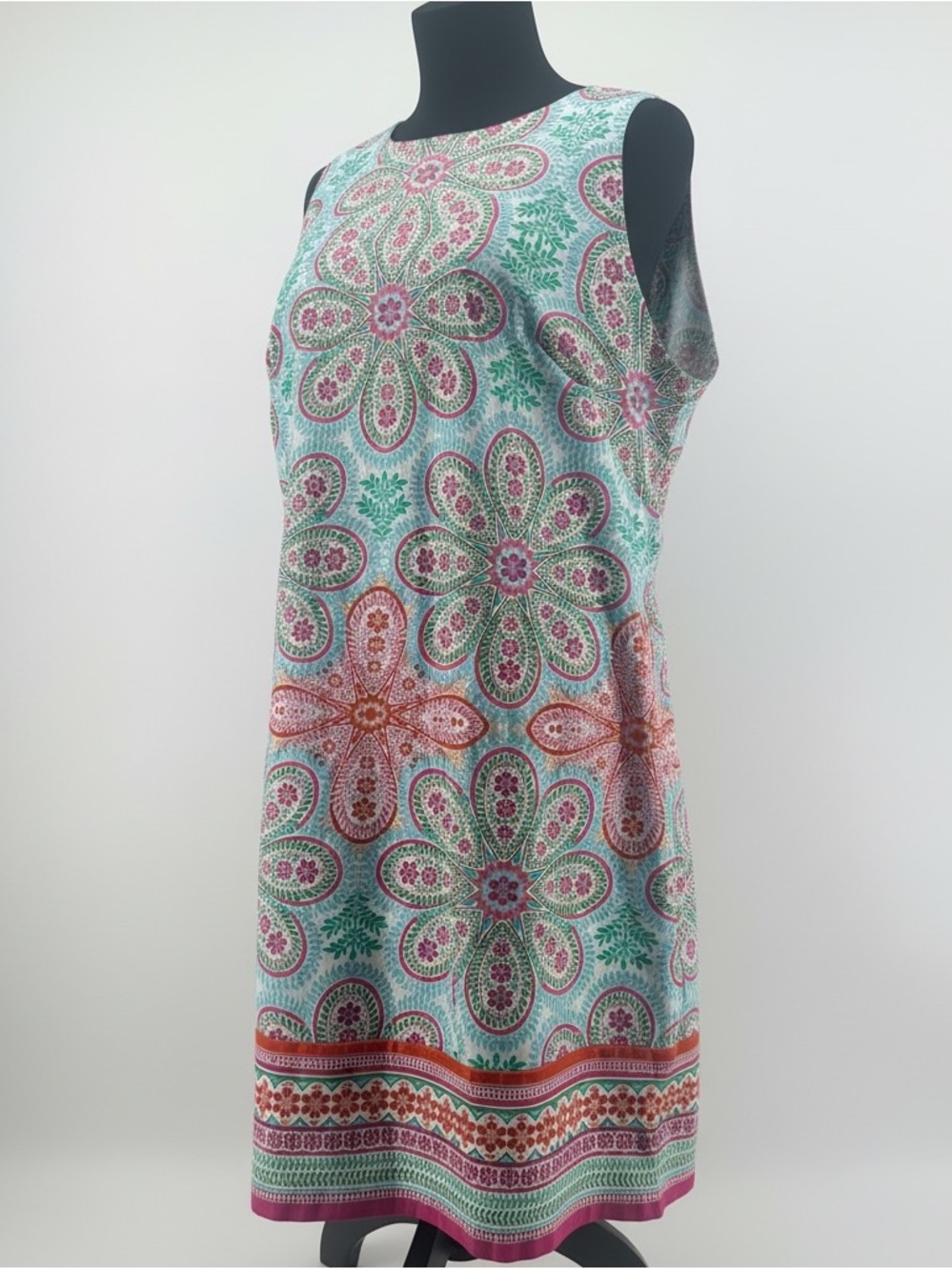 London Times Mint Floral sleeveless Paisley Shift Dress size 14